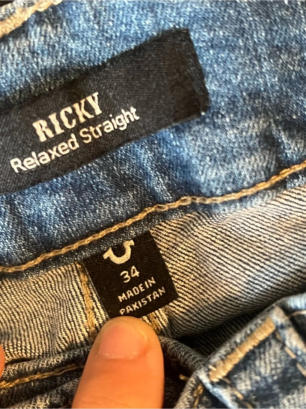 True Religion Light Blue Denim Jeans with Signature Back Pockets